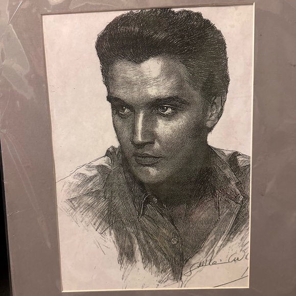 Elvis Presley Other - Charcoal Portrait Wall Art